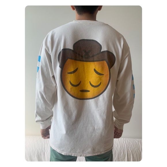 Sad Cowboy Emoji Long-Sleeve Tee - Picture 2 of 9